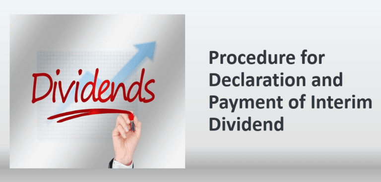 Procedure for Declaration and Payment of Interim Dividend