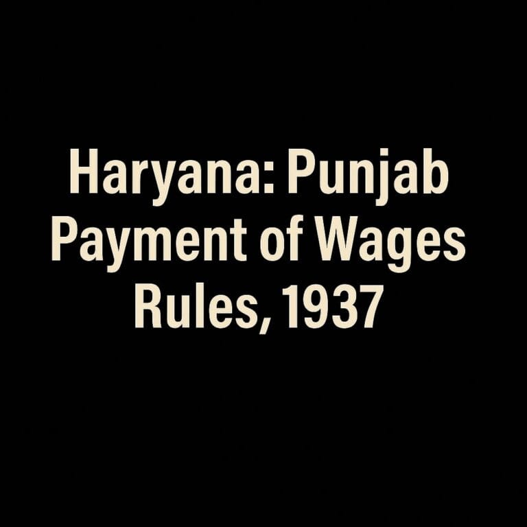 Haryana - Punjab Payment of Wages Rules, 1937