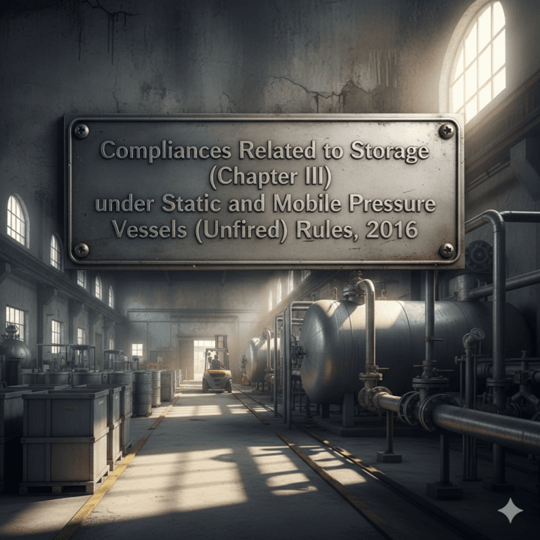 Compliances Related to Storage (Chapter III) under Static and Mobile Pressure Vessels (Unfired) Rules, 2016