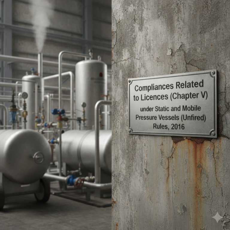 Compliances Related to Licences (Chapter V) under Static and Mobile Pressure Vessels (Unfired) Rules, 2016