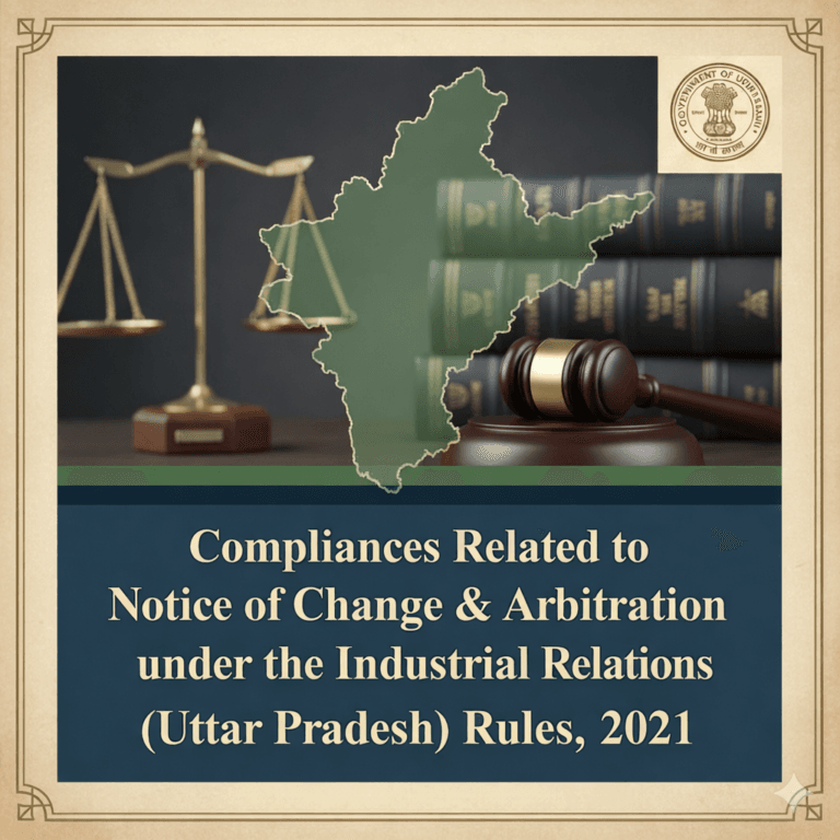 Compliances Related to Notice of Change & Arbitration under the Industrial Relations (Uttar Pradesh) Rules, 2021