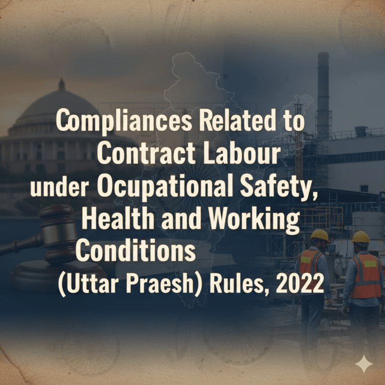 Compliances Related to Contract Labour under Occupational Safety, Health and Working Conditions (Uttar Pradesh) Rules, 2022