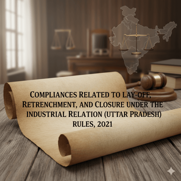 Compliances Related to Lay-off, retrenchment, and closure under the Industrial Relation (Uttar Pradesh) Rules, 2021