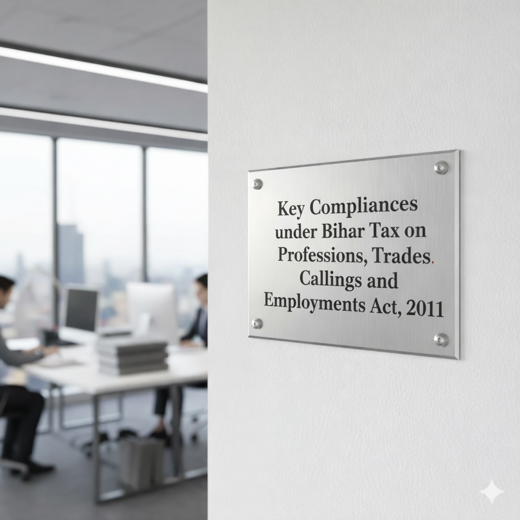 Key Compliances under Bihar Tax on Professions, Trades, Callings and Employments Act, 2011