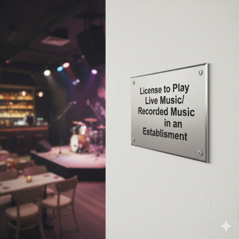 License to Play Live Music/Recorded Music in an Establishment