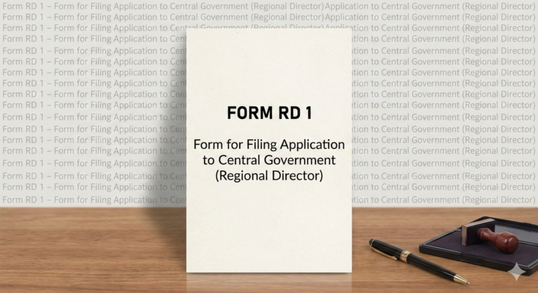 Form RD 1 - Form for Filing Application to Central Government (Regional Director)