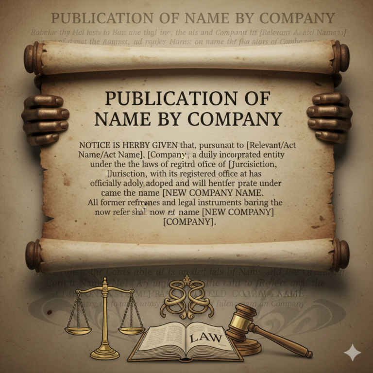 Publication of Name by Company