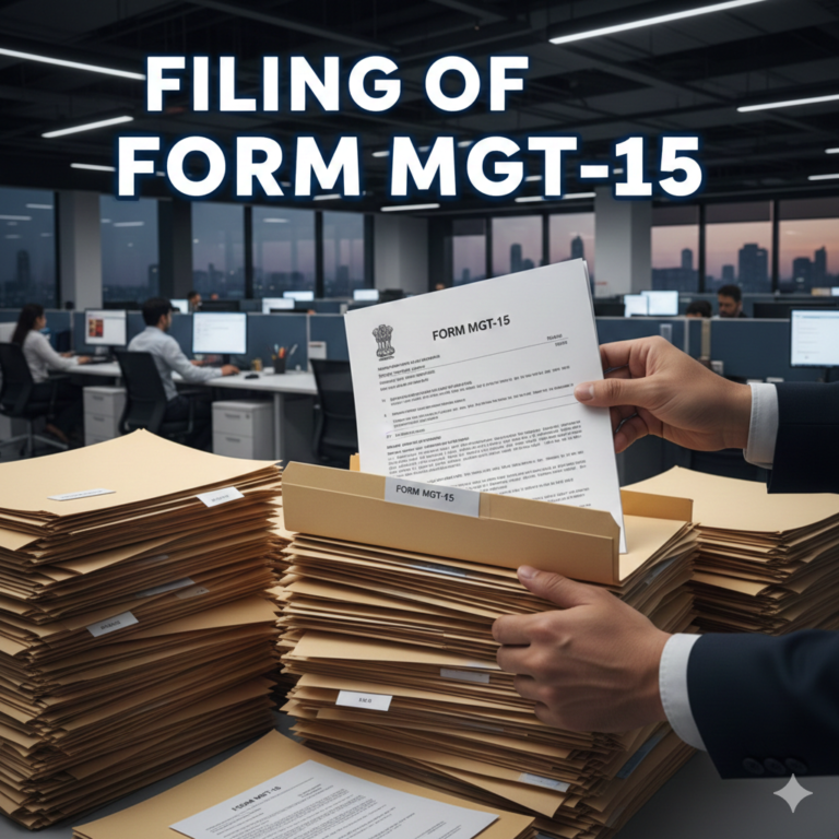 Filing of Form MGT-15