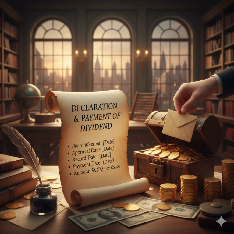 Declaration & Payment of Dividend