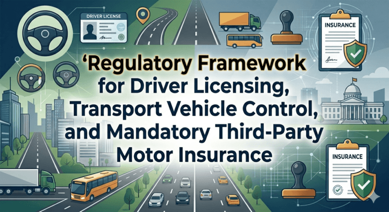 Regulatory Framework for Driver Licensing, Transport Vehicle Control, and Mandatory Third-Party Motor Insurance